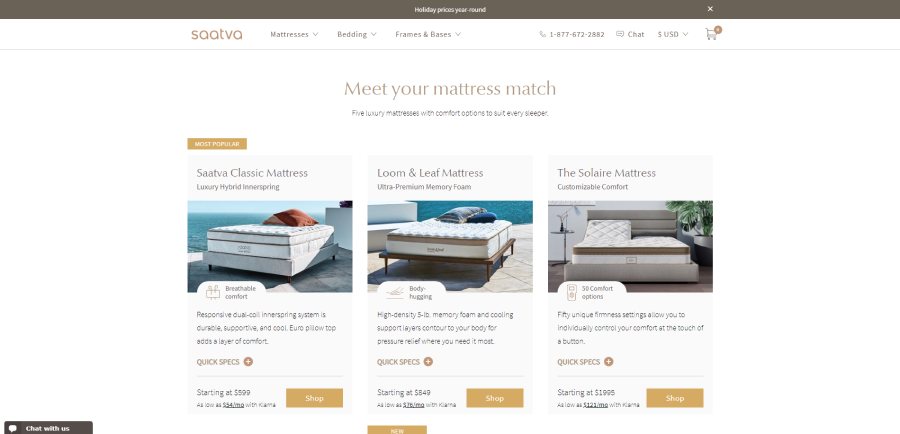 Saatva Mattresses -meet you mattress match