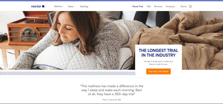 Nectar Mattresses Review - The longest trial in the industry